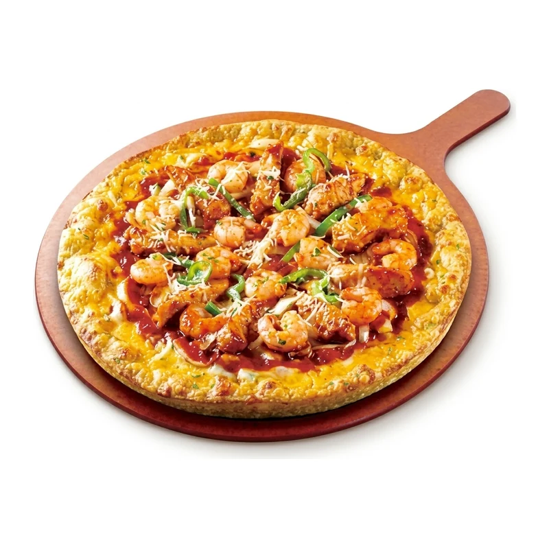 Crazy Chicken Shrimp pizza with spicy chicken breast and shrimp at Pizza Maru & Katsuya West, Calgary
